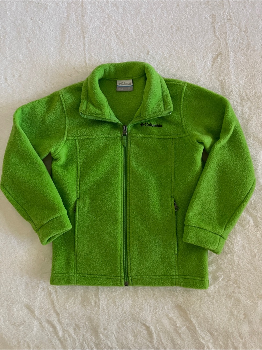 Columbia Bright Green Full-Zip Fleece Jacket  SZ XS  6-7
